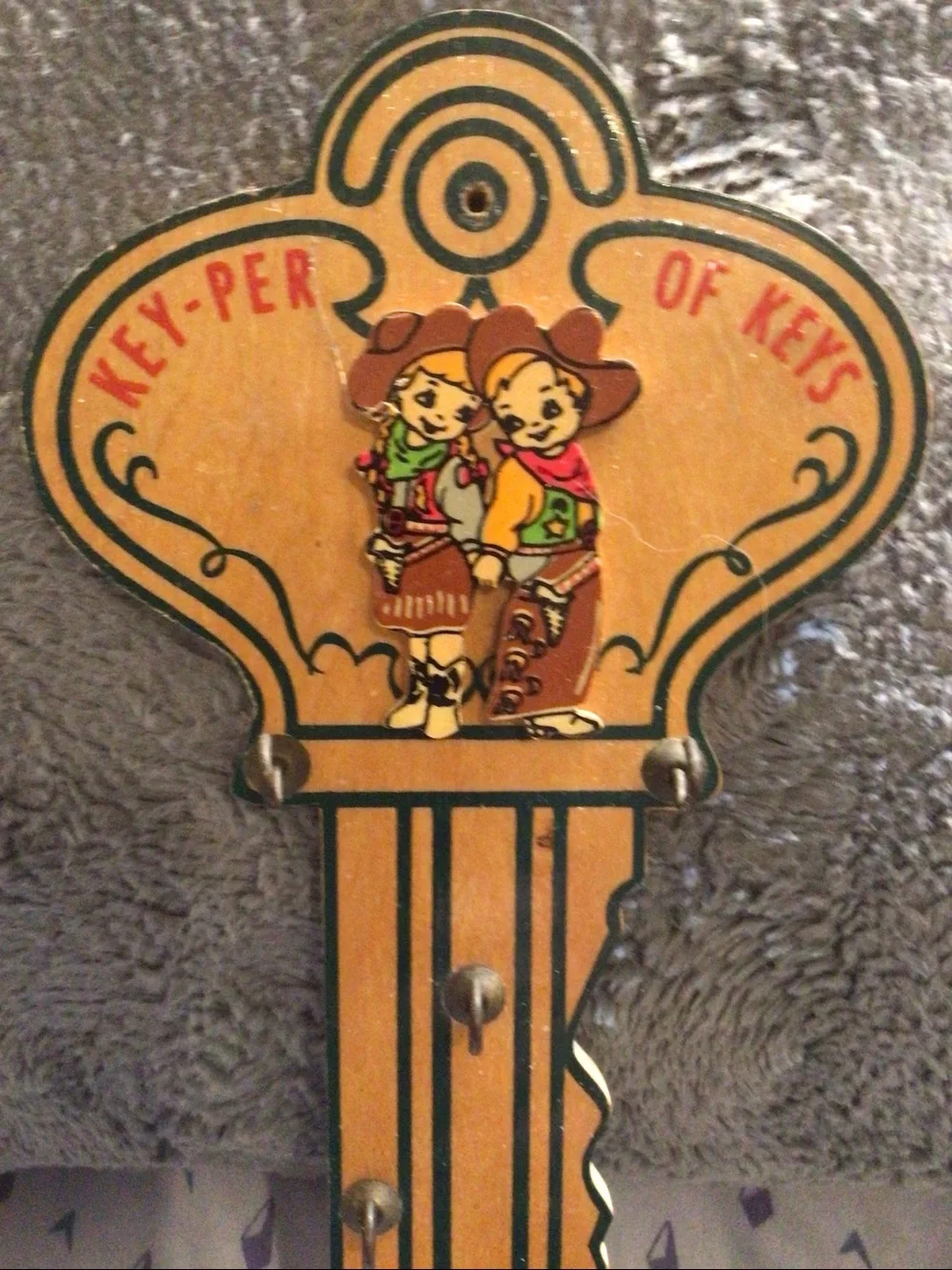 Vintage Key Holder Wall Hanger Western Cottagecore